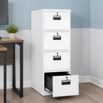 Hamisa 4 Drawers and Keys Metallic filing cabinet