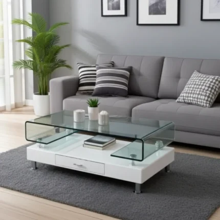 Samba glass top modern coffee table
