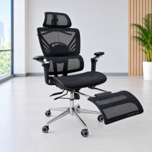 Ergonomic Reclining Mesh Office Chair with Footrest