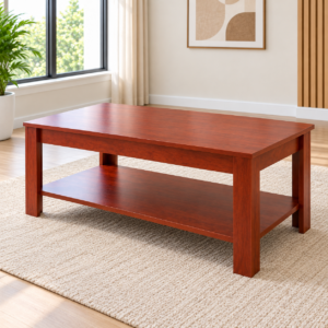 Modern Wooden Coffee Table with Lower Storage Shelf