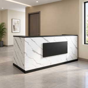 Modern 2M Marble Finish Office Reception Desk