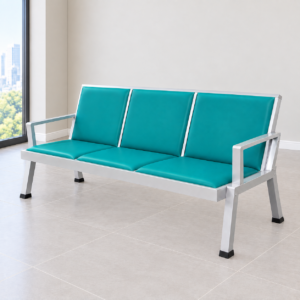 3-Seater Padded Office Waiting Bench