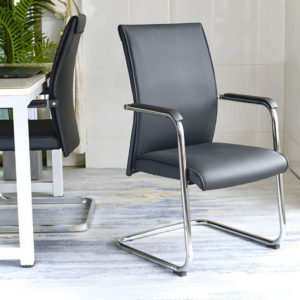 High Back Leather Cantilever Visitor Chair