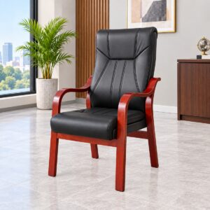 High-Back Executive Wooden Visitor Chair