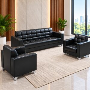 5-Seater Executive Leather Office Sofa Set