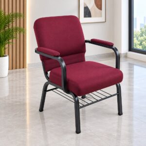 Maroon Padded Conference Chair with Armrests