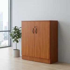 2-Door Wooden Office Credenza with Lock