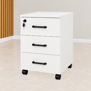 3-Drawer Mobile Office Pedestal with Lock