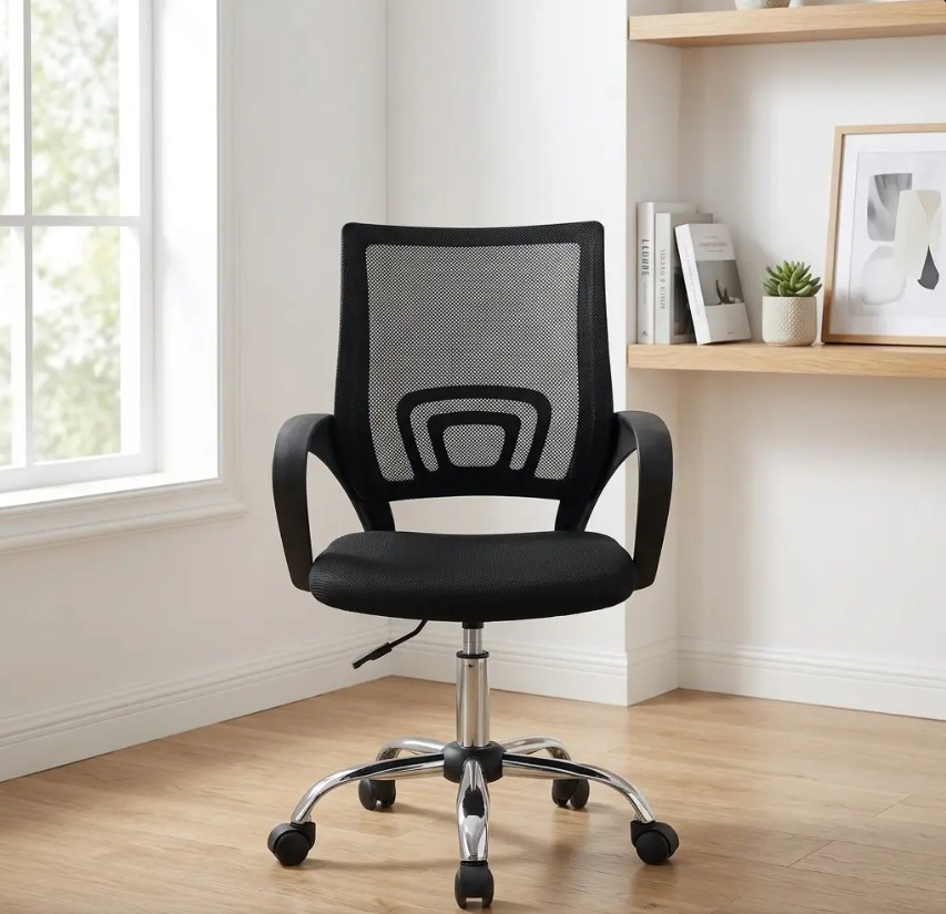Mid back ergonomic mesh secretarial chair with lumbar support
