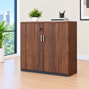 2 Door Wooden Office Credenza with Lock