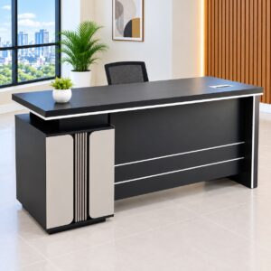 1.6m Modern Executive Office Desk with 3-Drawer Pedestal